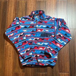 Patagonia Multicolor Patterned Fleece Pullover - Blue, Red, Black, White
